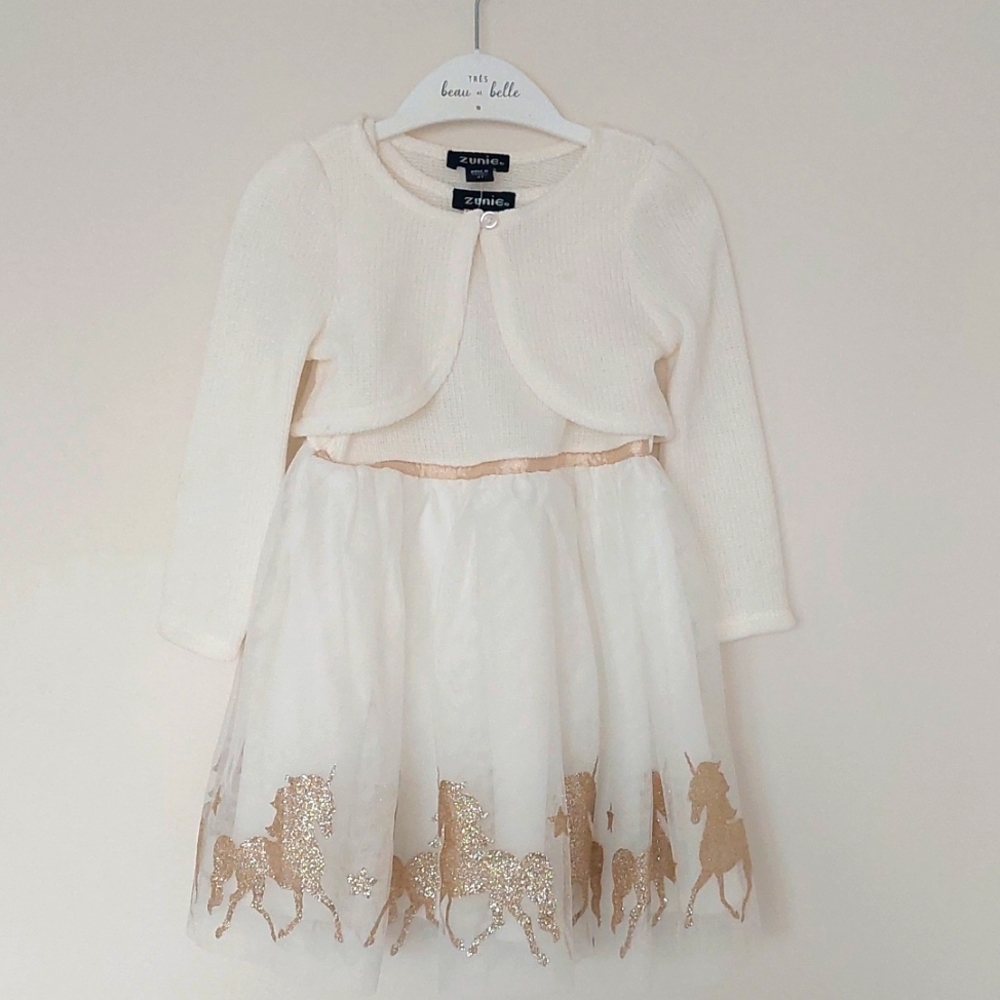 Dress with Glittery Unicorn Design